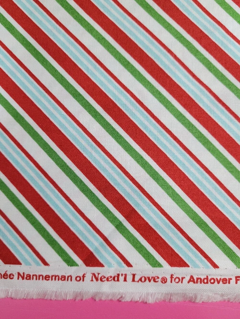 Peppermint Stripe Sewing Fabric Renee Nanneman Andover Fabrics (1019)